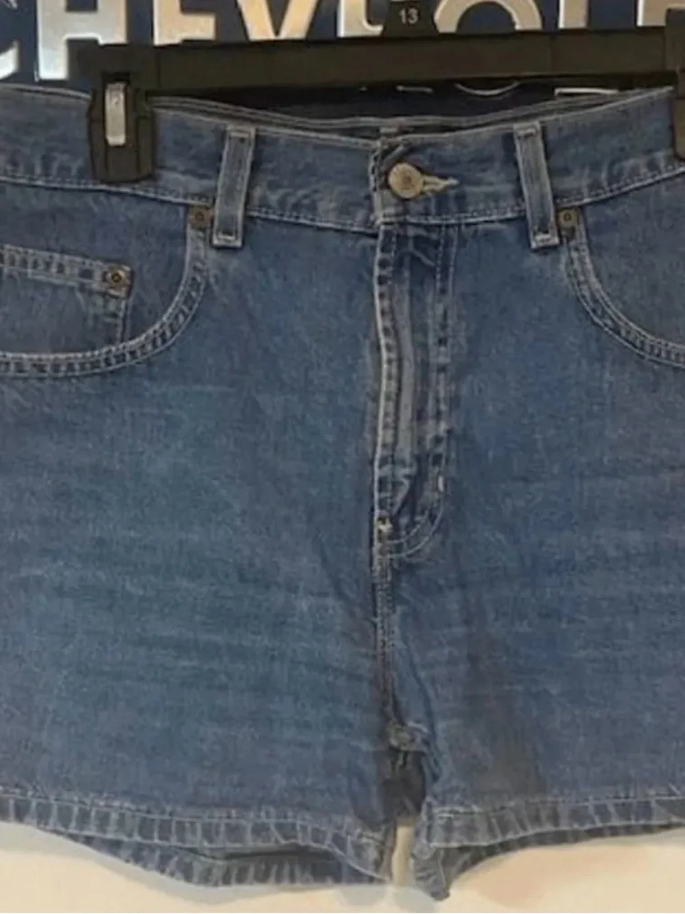 Old Navy Medium Blue Denim High-Rise Jean Shorts